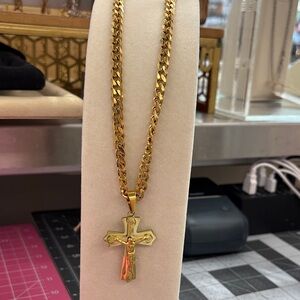 Gold Plated Cross Pendant Necklace
